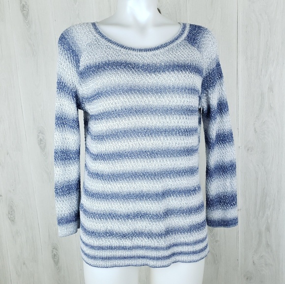 Lou & Grey Sweaters - Lou & Grey Striped Sweater Size L Open Knit